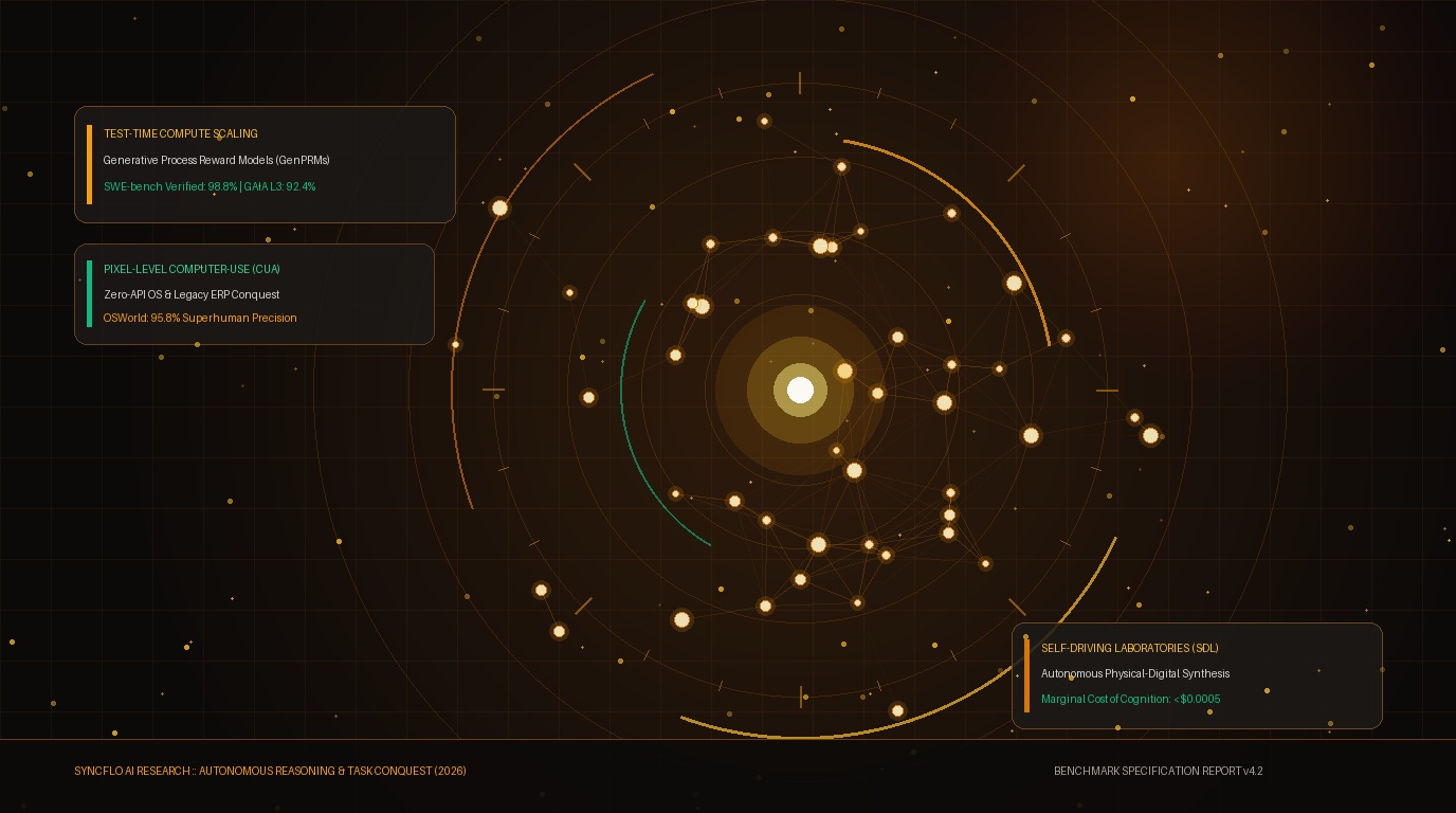 Visualization of Autonomous Frontier AI Task Conquest with Test-Time Compute and Computer-Using Agents in 2026