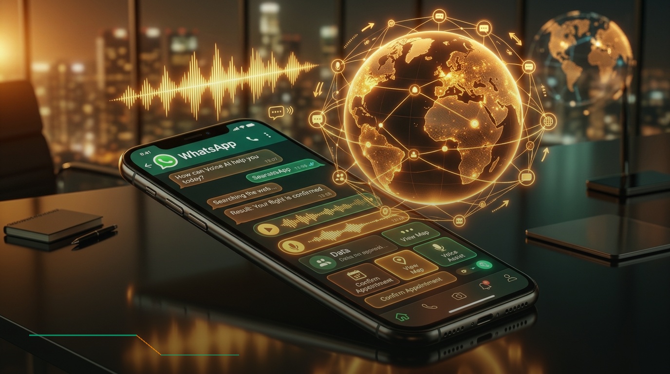 Sub-40ms Voice AI waveforms and autonomous WhatsApp commerce agent ecosystem connecting global enterprise workflows in 2026